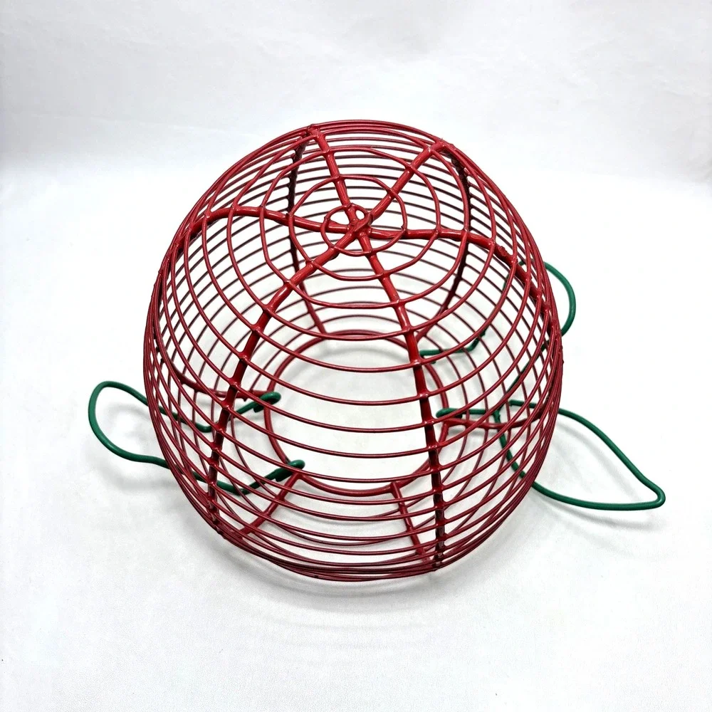 Apple Shaped Wire Fruit Egg Basket Kitchen Decor Country Farmhouse 90s Cottage